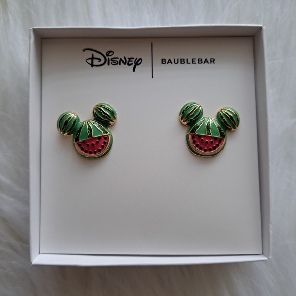 Disney Jewelry - Baublebar x Disney Mickey Mouse Watermelon Stud Earrings Summer Collection New